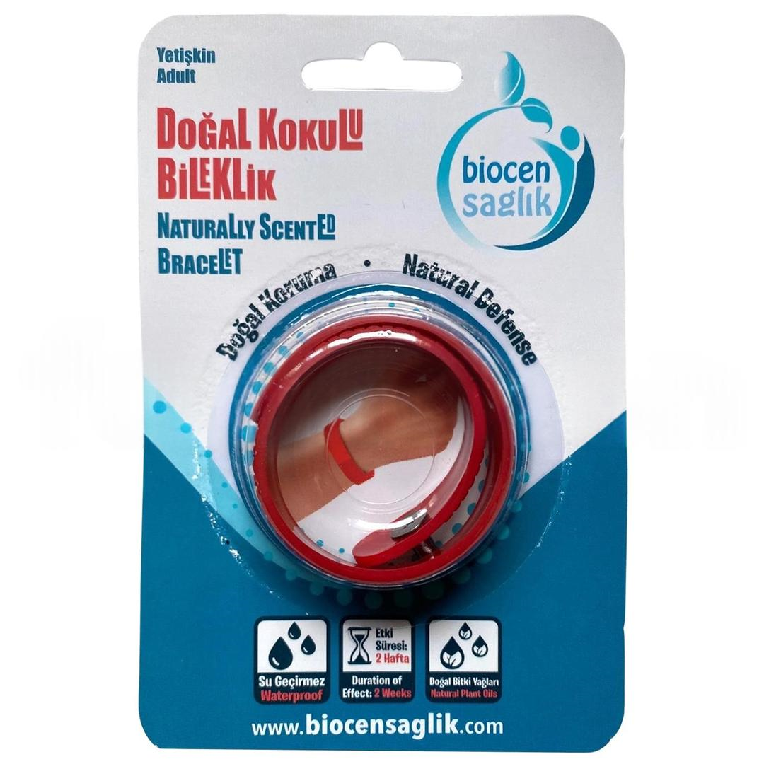 Biocen Doğal Sivrisinek Kovucu Bileklik Yetişkin Kırmızı