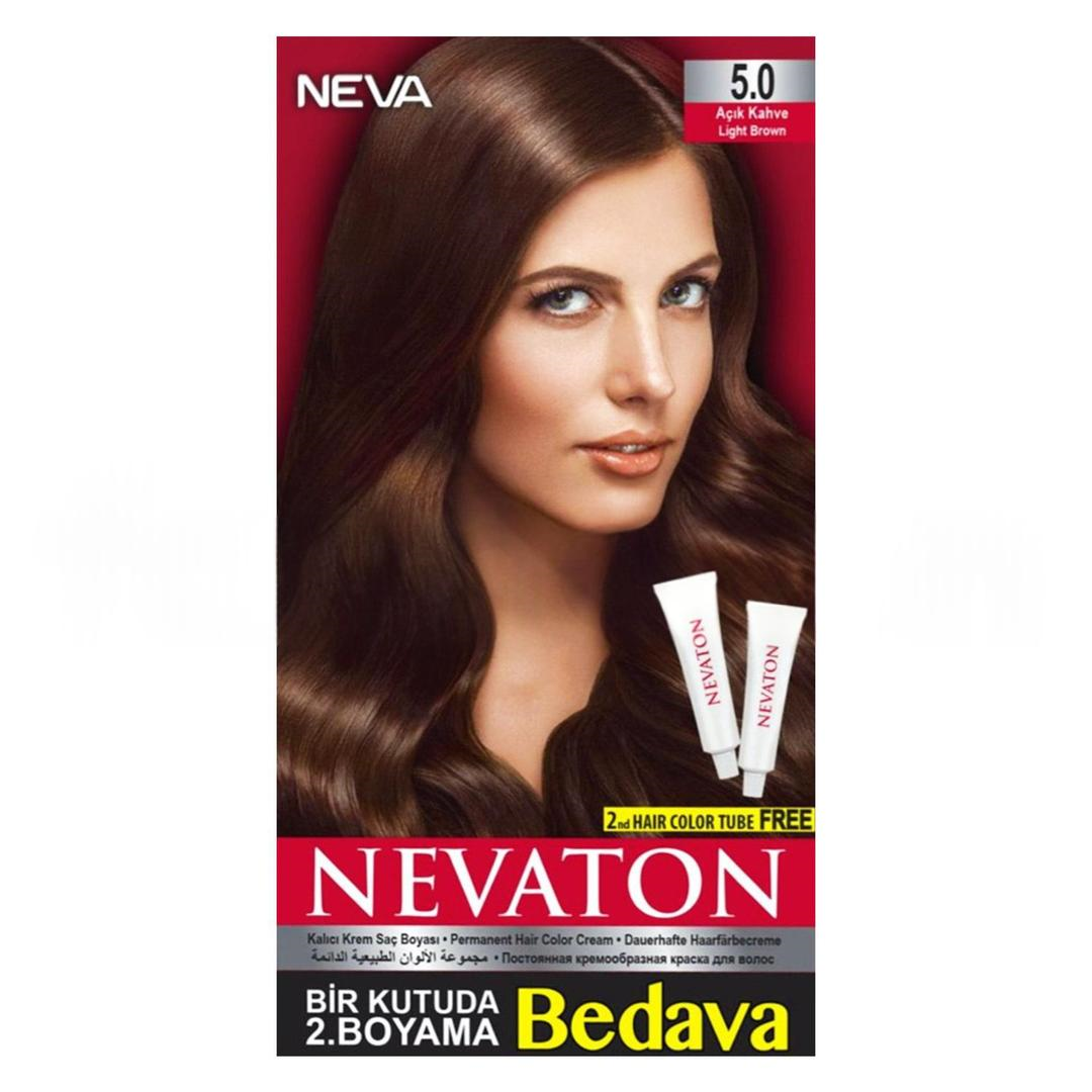 Nevaton Kalıcı Krem Saç Boyası 5.0 Açık Kahve