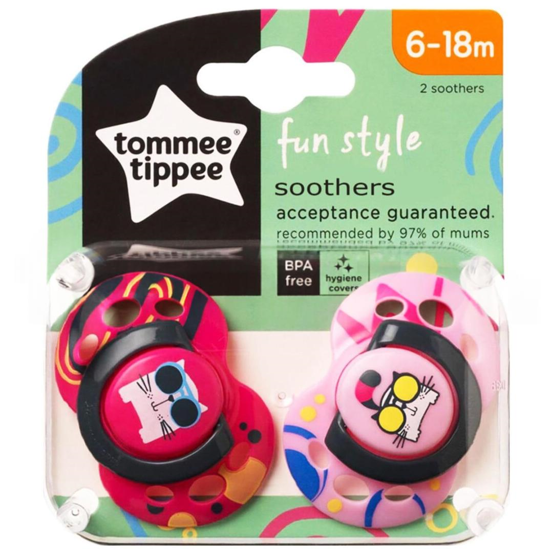 Tommee Tippee Unisex Bebek Pembe Desenli Fun Style Emzik 6-18 Ay 2'li