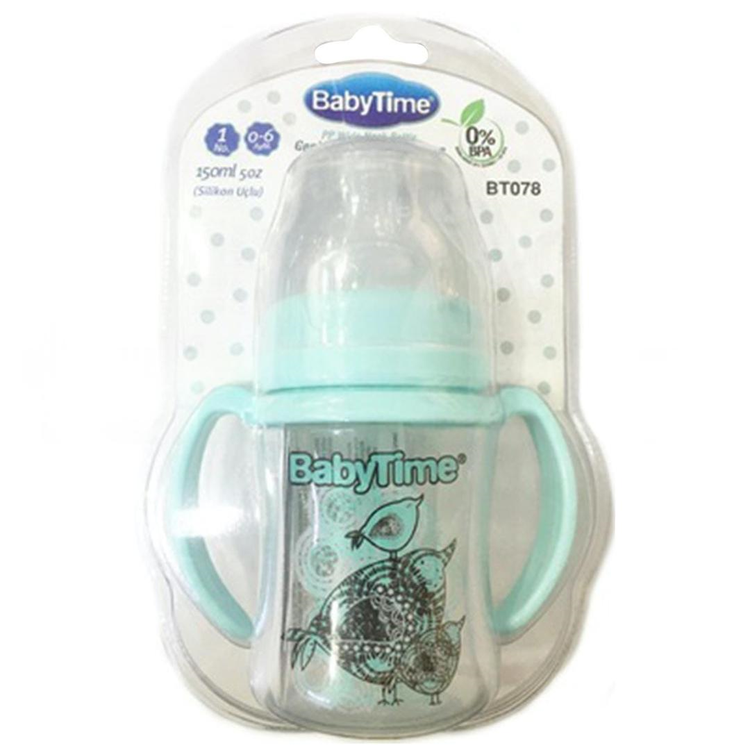 Baby Time BT078 Geniş Ağız Kulplu PP Biberon 150 ml