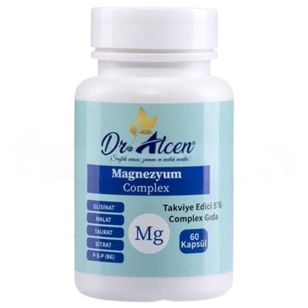 Dr. Alcen Magnezyum ve Vitamin Bilglisinat Malat Taurat Sitrat B6 60 Kapsül