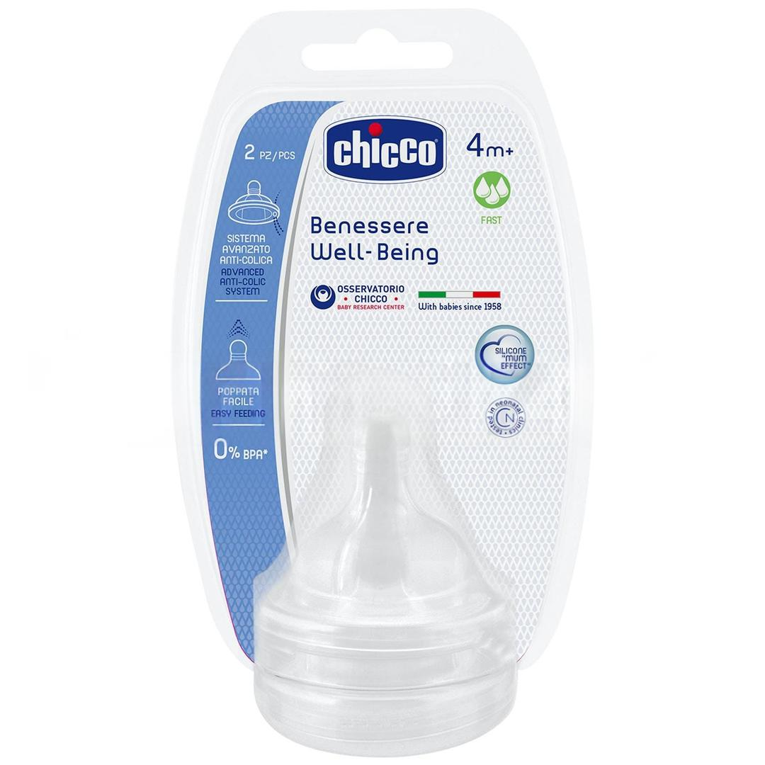 Chicco Fizyolojik Biberon Emziği 4 Ay+ Hızlı Akış Silikon
