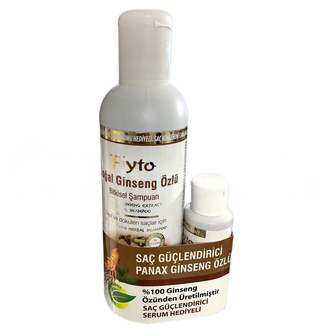 Fiyto Doğal Ginseng Özlü Bitkisel Şampuan 500 ml + Bitkisel Solüsyon 75 ml Hediyeli