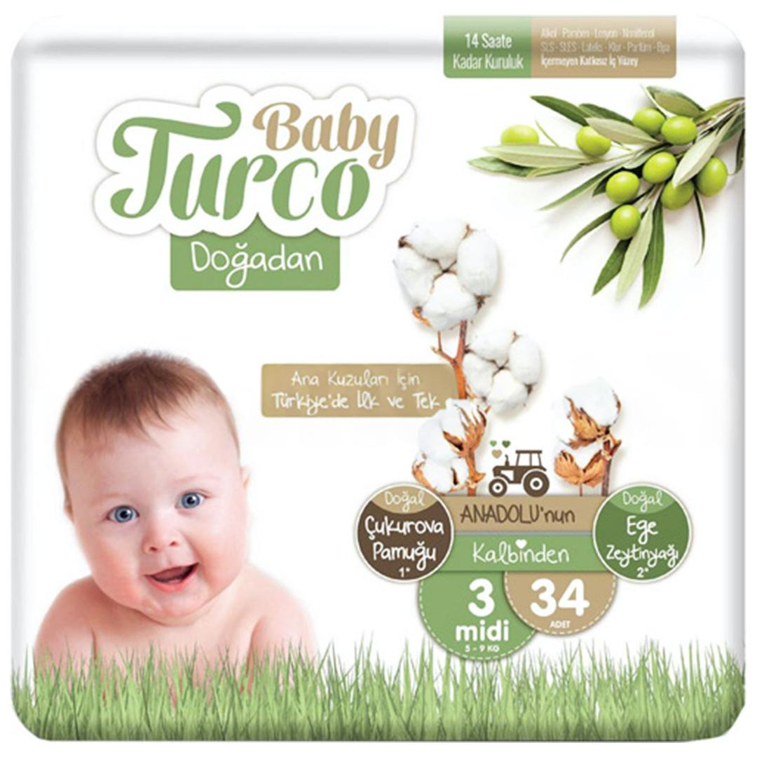 Baby Turco Doğadan 3 Numara Midi 34 Adet 5-9 kg