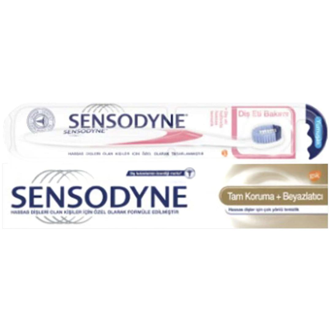 Sensodyne Diş Macunu Tam Koruma Beyazlatıcı 75 ml + Diş Eti Bakımı Yumuşak Diş Fırçası
