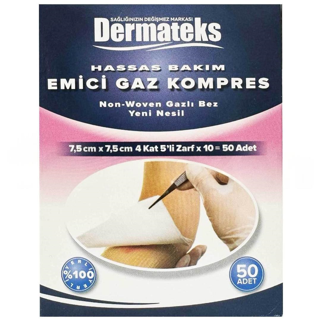 Dermateks Hassas Bakım 4 Katlı Gaz Kompres 7.5x7.5 cm 50'li