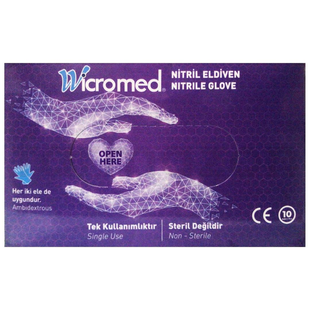 Wicromed Nitril Eldiven Mavi 10'lu Medium