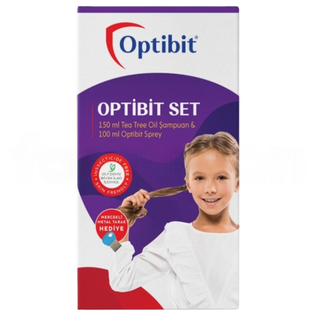 Optibit Set - Bit Spreyi 100 ml + Tea Tree Oil Şampuan 150 ml + Metal Tarak Hediye