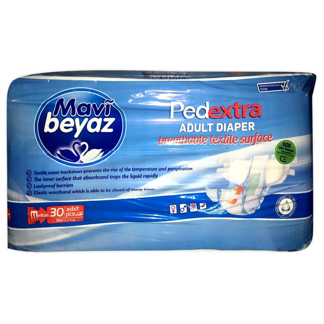 Mavi Beyaz Ped Extra Medium 30'lu Tekstil Yüzey Hasta Altı Bezi