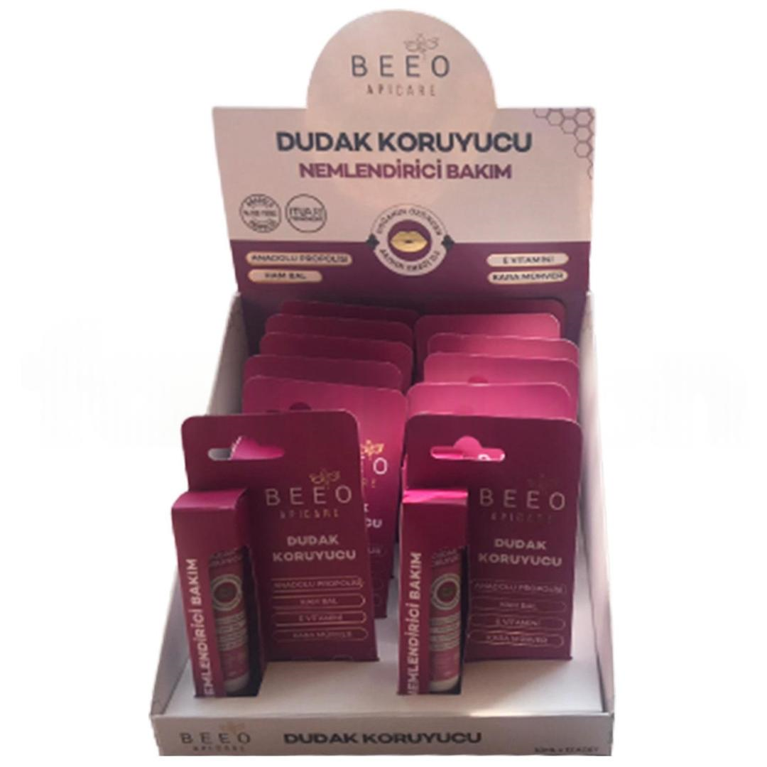Bee'o Up Kara Mürver Dudak Koruyucu 12'li Stant