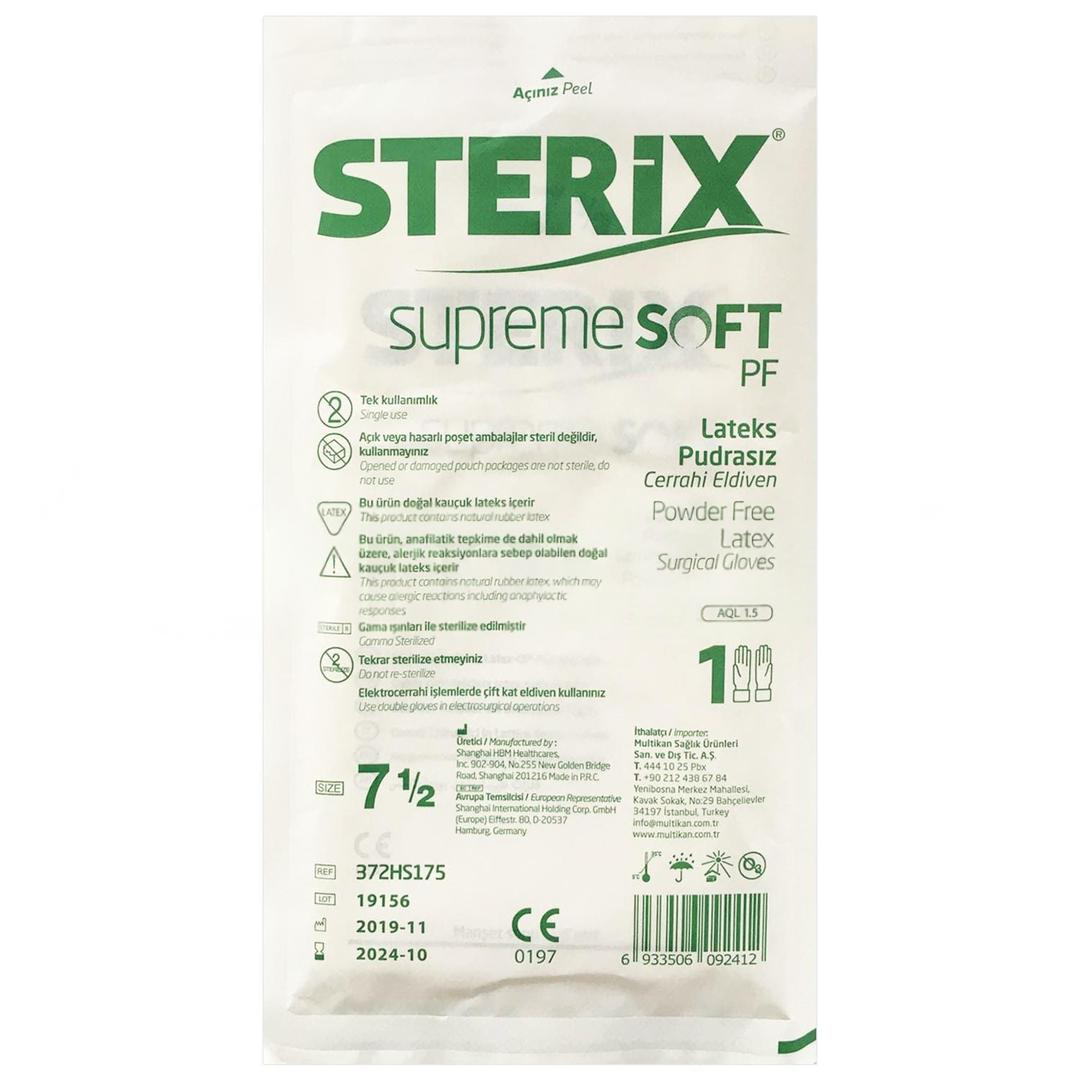Sterix Lateks Pudrasız Steril Eldiven No: 7,5