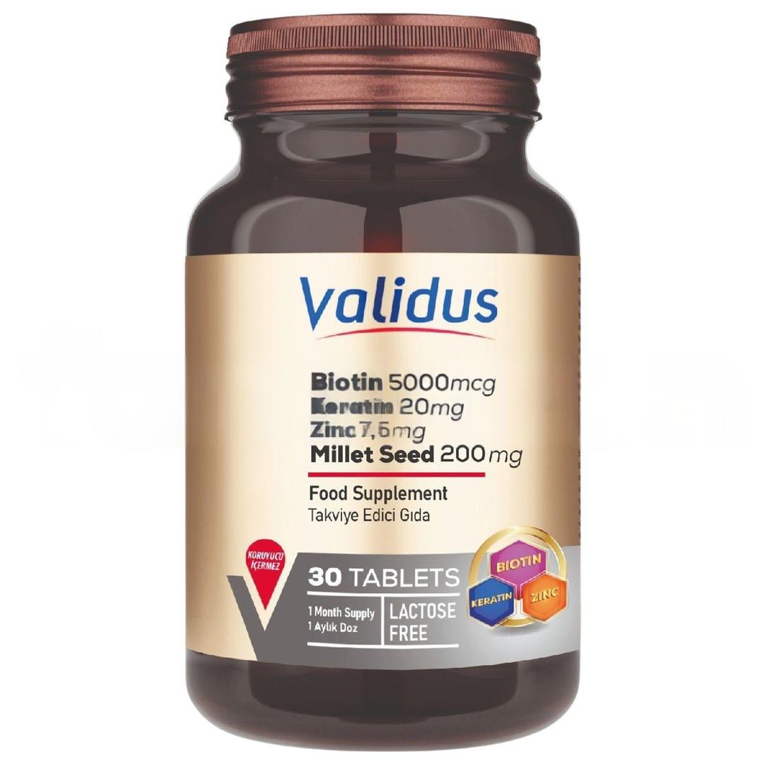 Validus Biotin Keratin Zinc 30 Tablet