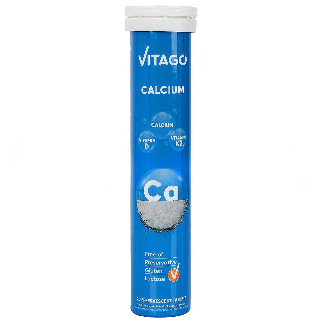 Vitago Kalsiyum Vitamin D Vitamin K2 İçeren Efervesan Tablet 20'li