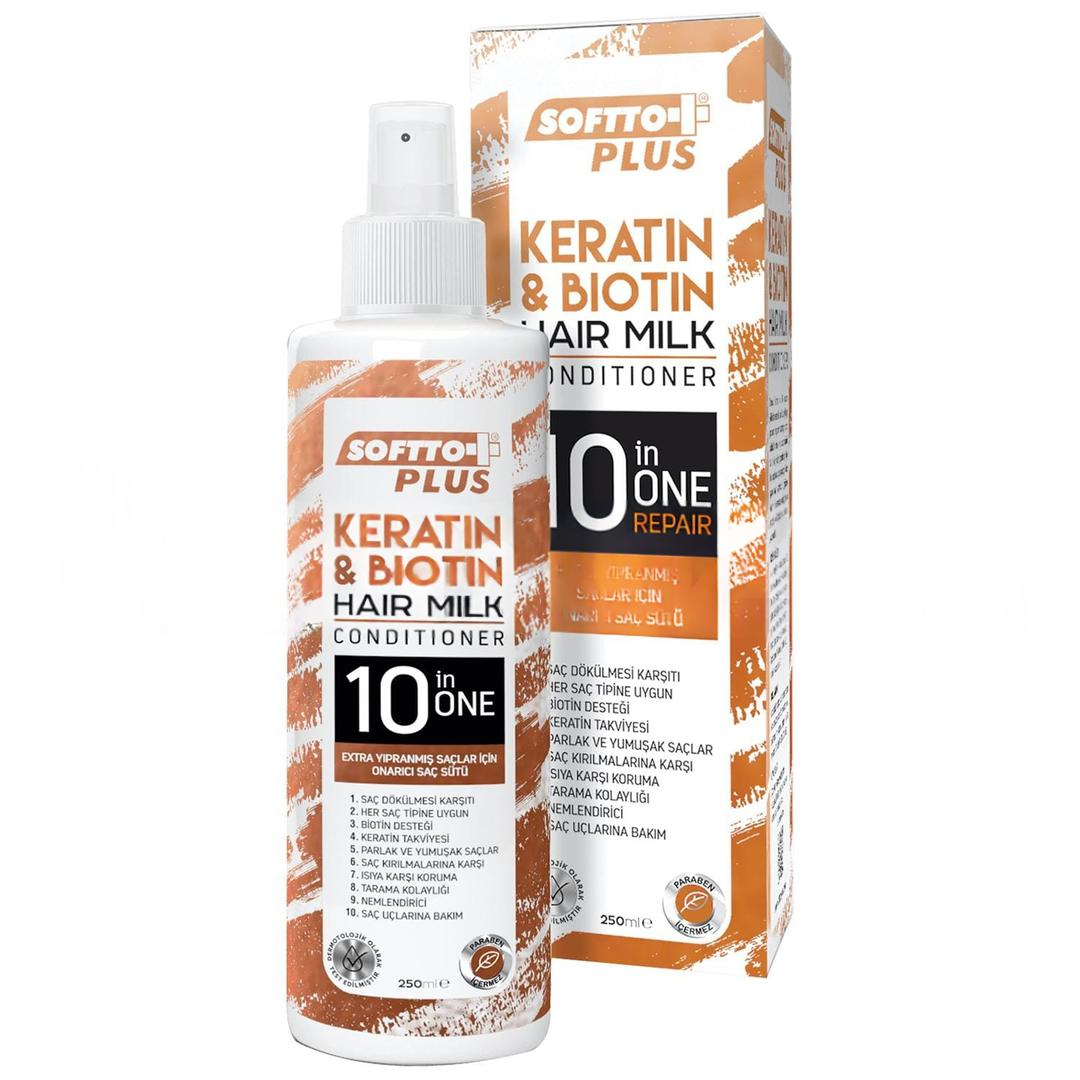 Softto Plus Saç Sütü Keratin ve Biotin Yıpranmış Saçlar İçin 250 ml
