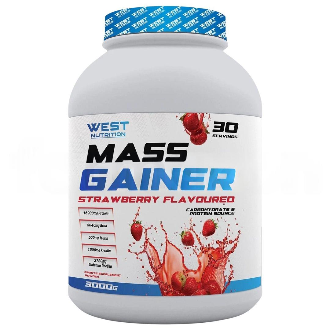 West Nutrition Mass Gainer Karbonhidrat Tozu Çilek Aromalı 30 Servis 3000 gr