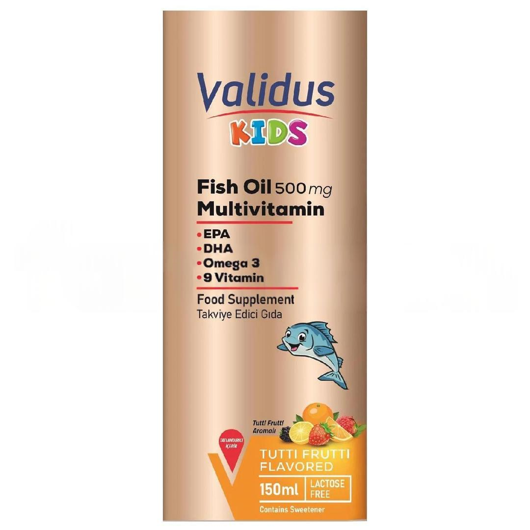 Validus Kids Fish Oil + Multivitamin Şurup 150 ml