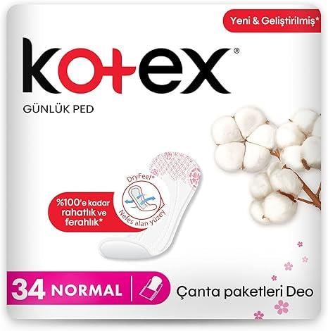 KOTEX NORMAL GÜNLÜK PED 34 lü DEO