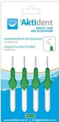 Aktident Yeşil 0.80 mm 4'lü Arayüz Fırçası