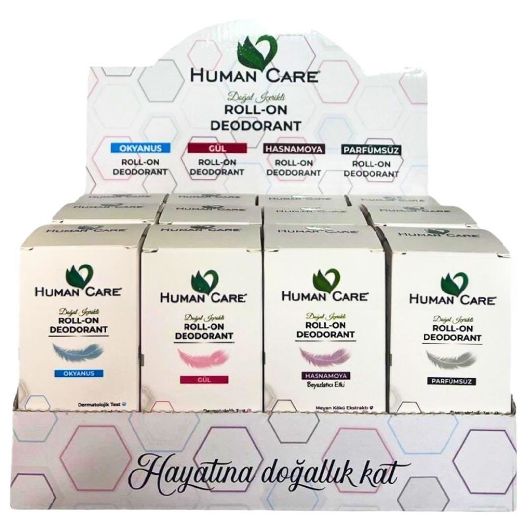 Human Care Doğal Roll-On Deodorant 50 ml - 12'li Karma Stant