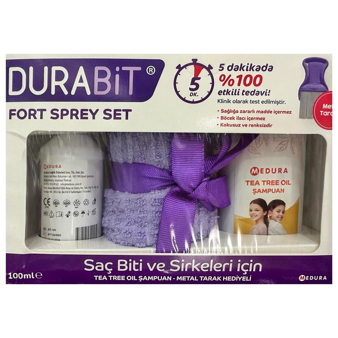 Durabit Fort Saç Biti ve Sirkeler İcin Sprey 100 ml + Şampuan ve Havlu Hediyeli
