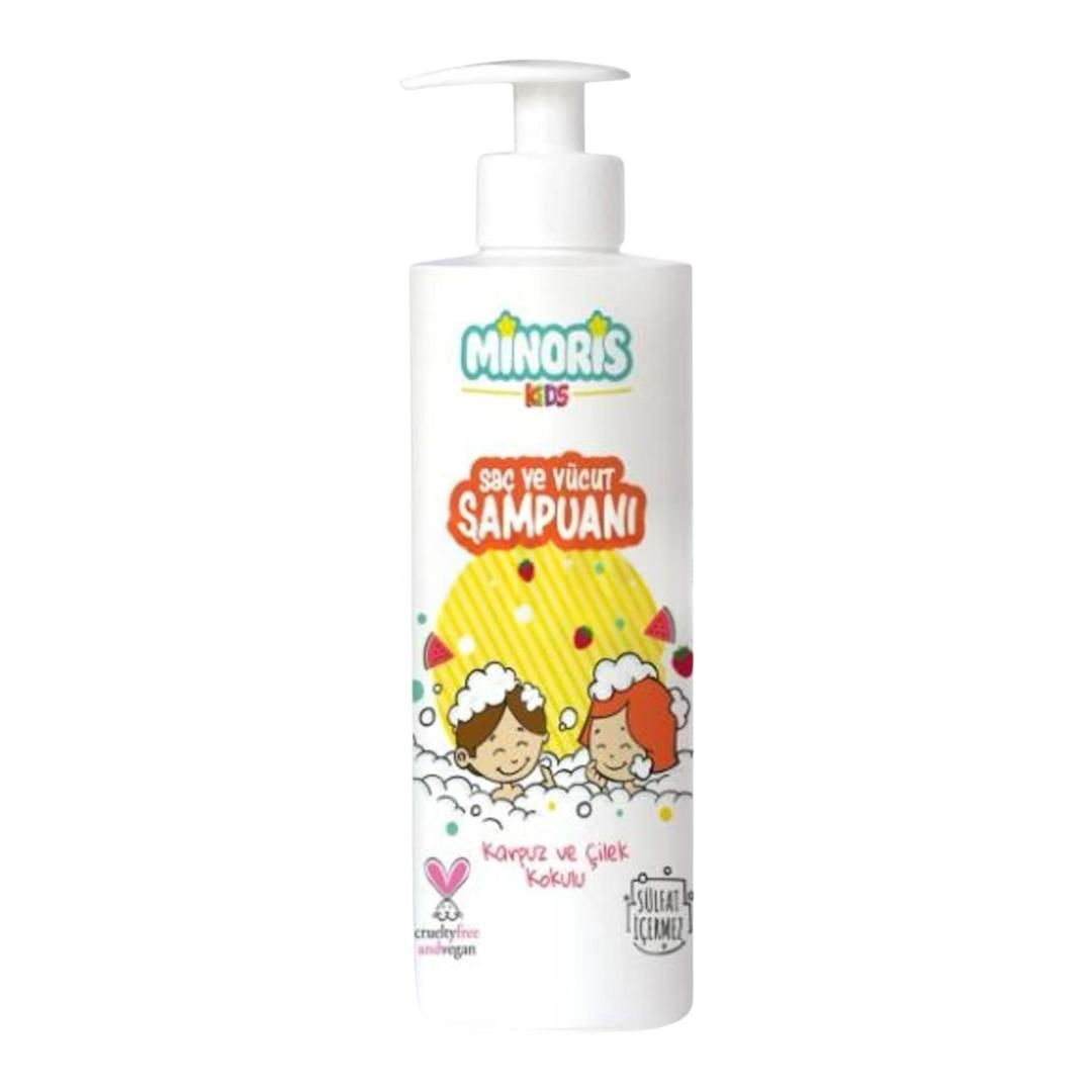 Minoris Kids Organik Saç ve Vücut Şampuanı Karpuz Çilek Kokulu 400 ml