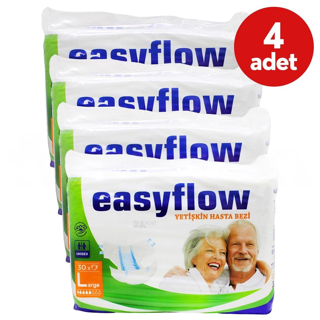 Easyflow Bel Bantlı Yetişkin Hasta Bezi Large 30'lu - 4 Adet