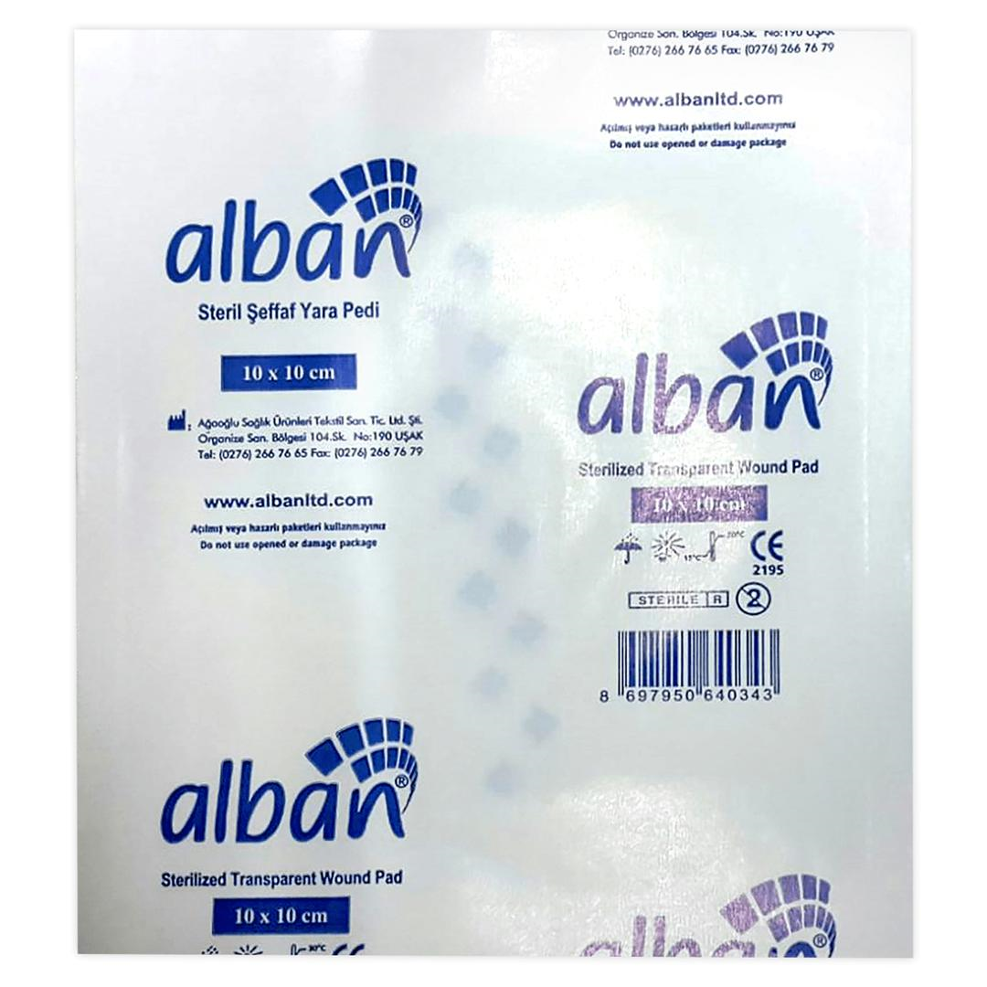 Alban Steril Şeffaf Su Geçirmez Yara Pedi 10x10 cm Tekli