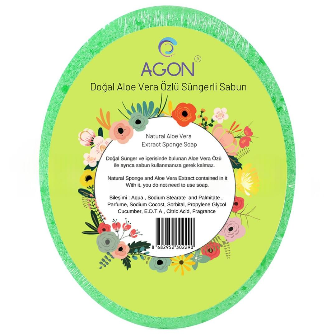 Agon El Yapımı Aloe Vera Özlü Sabunlu Vücut Duş Süngeri