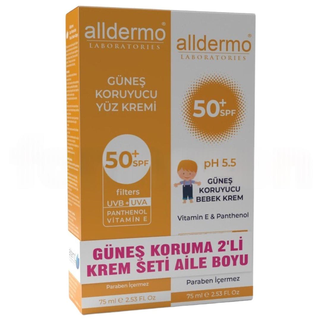 Alldermo Güneş Koruma Seti Bebek kremi 75 ml + Güneş Koruyucu Krem 75 ml