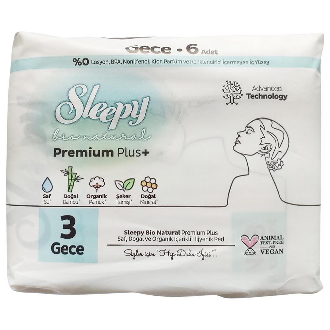 Sleepy Bio Natural Ped Gece 6'lı