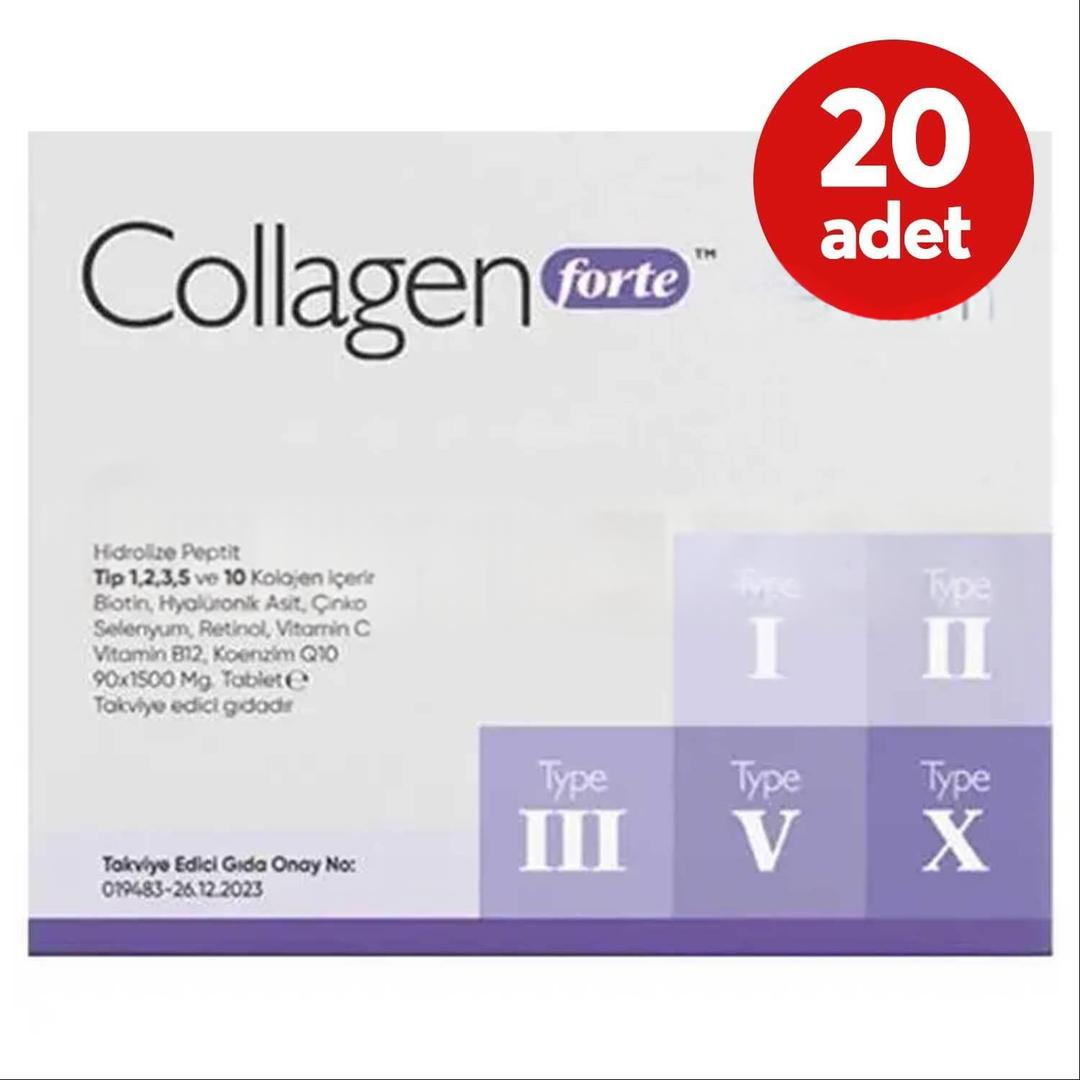 Collagen Forte Premium 1500 mg 90 Tablet - 20 Adet