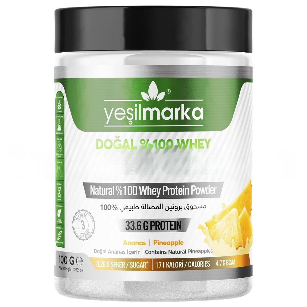 Yeşilmarka Doğal Whey Protein Tozu Ananas 100 gr