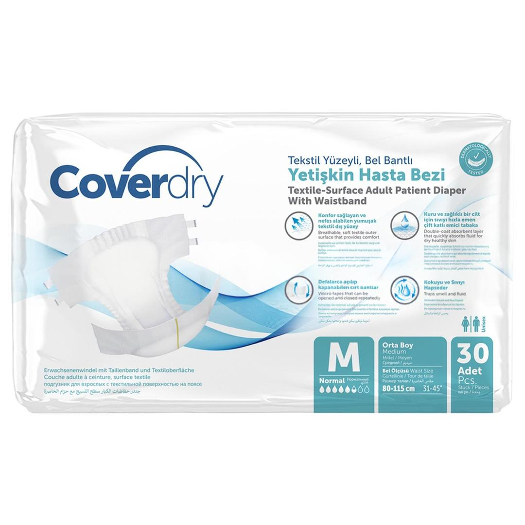 Coverdry Bel Bantlı Hasta Bezi Medium 30'lu