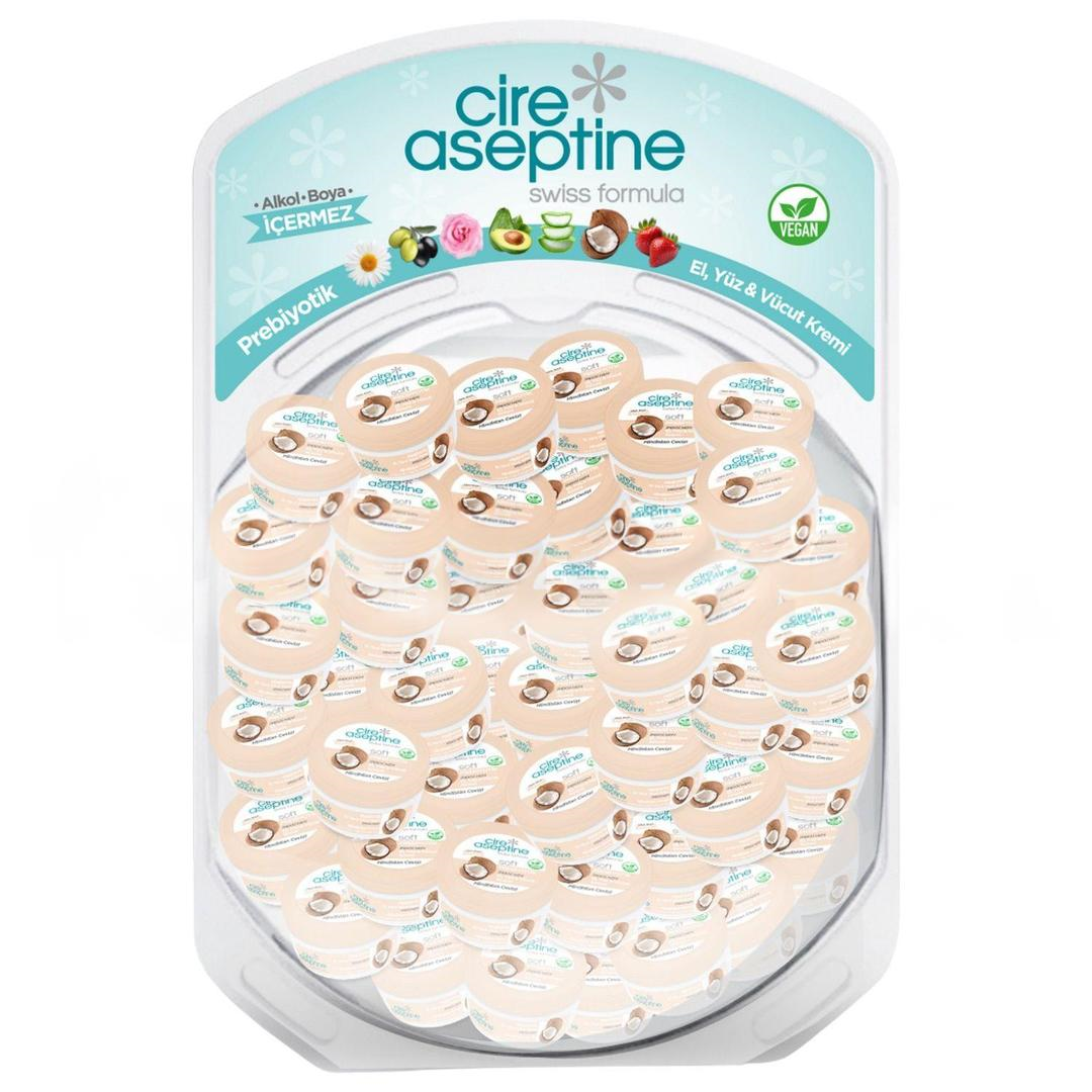 Cire Aseptine Hindistan Cevizi Yaği El Yüz Vücut Kremi 30 ml 50'li Fanus
