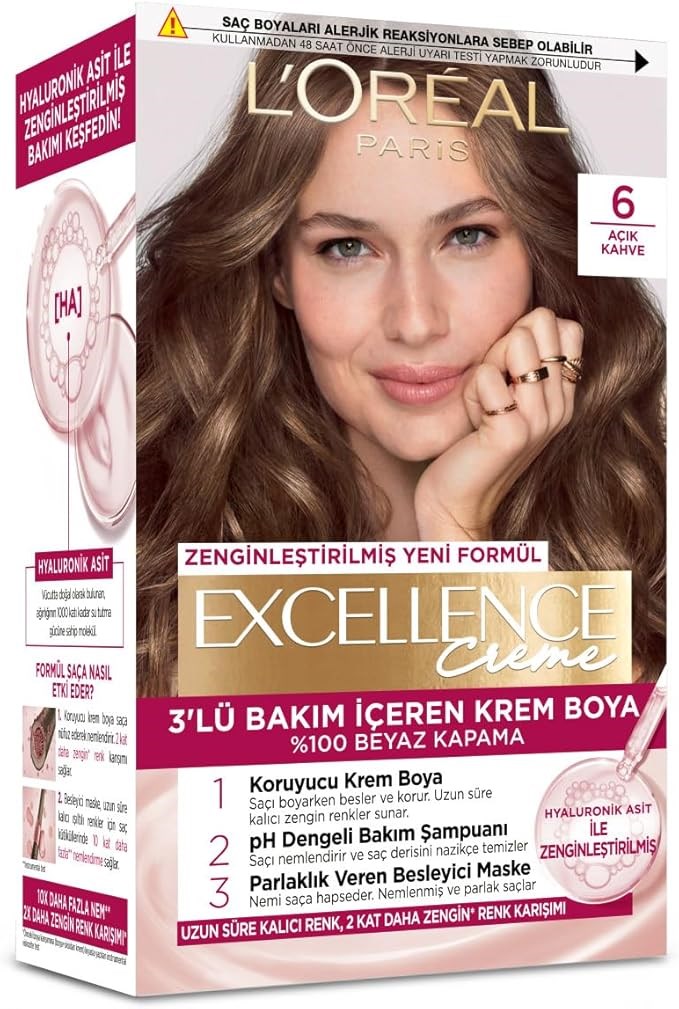 L'Oréal Paris Excellence 6 Açık Kahve Creme Saç Boyası