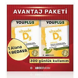 YOUPLUS VİTAMİN D3 400IU 20ML SPREY AVANTAJ PAKETİ 1 ALANA 1 BEDAVA