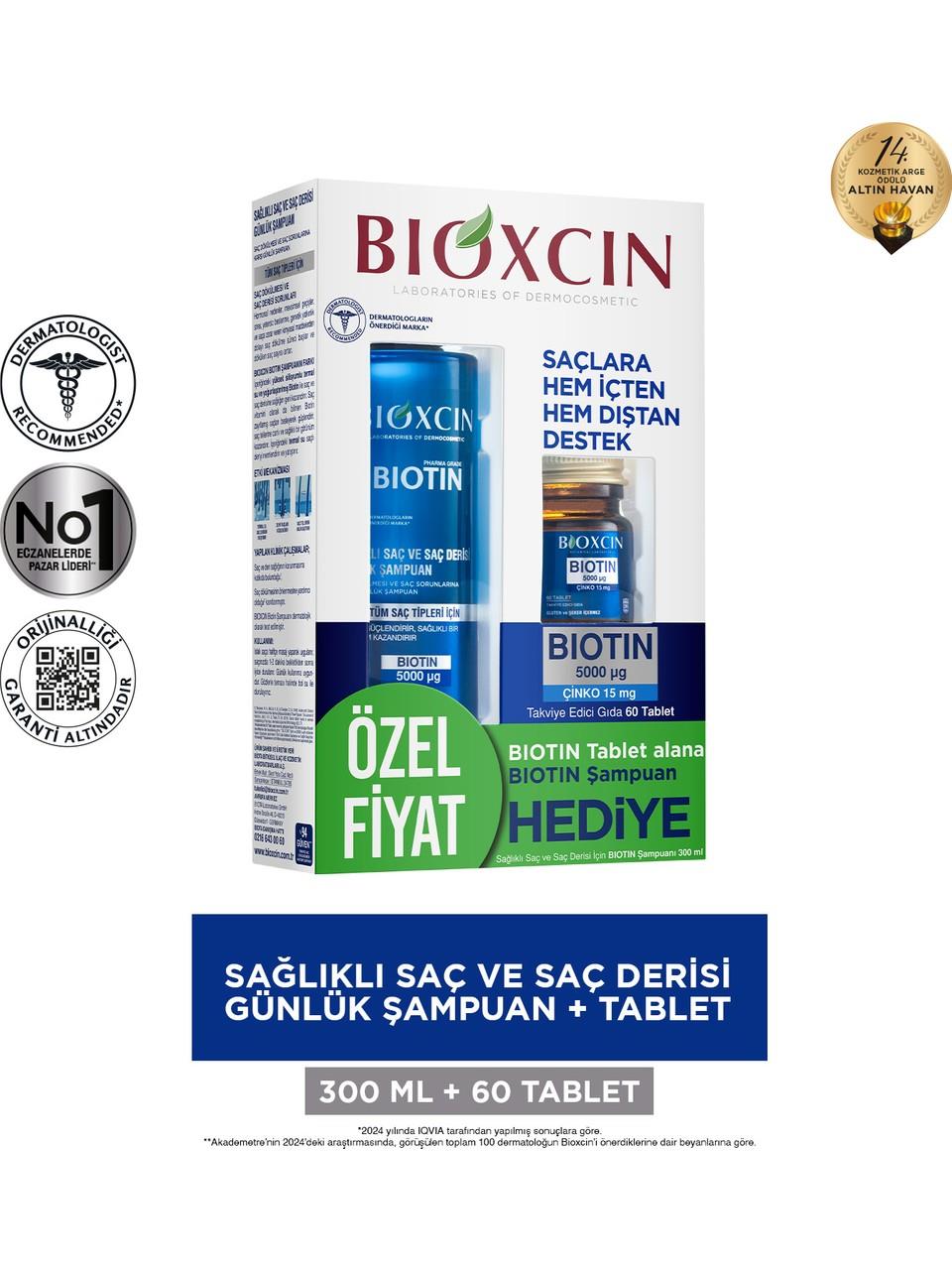 BIOXCIN BIOTIN 5000MCG 60 TABLET VE ŞAMPUAN