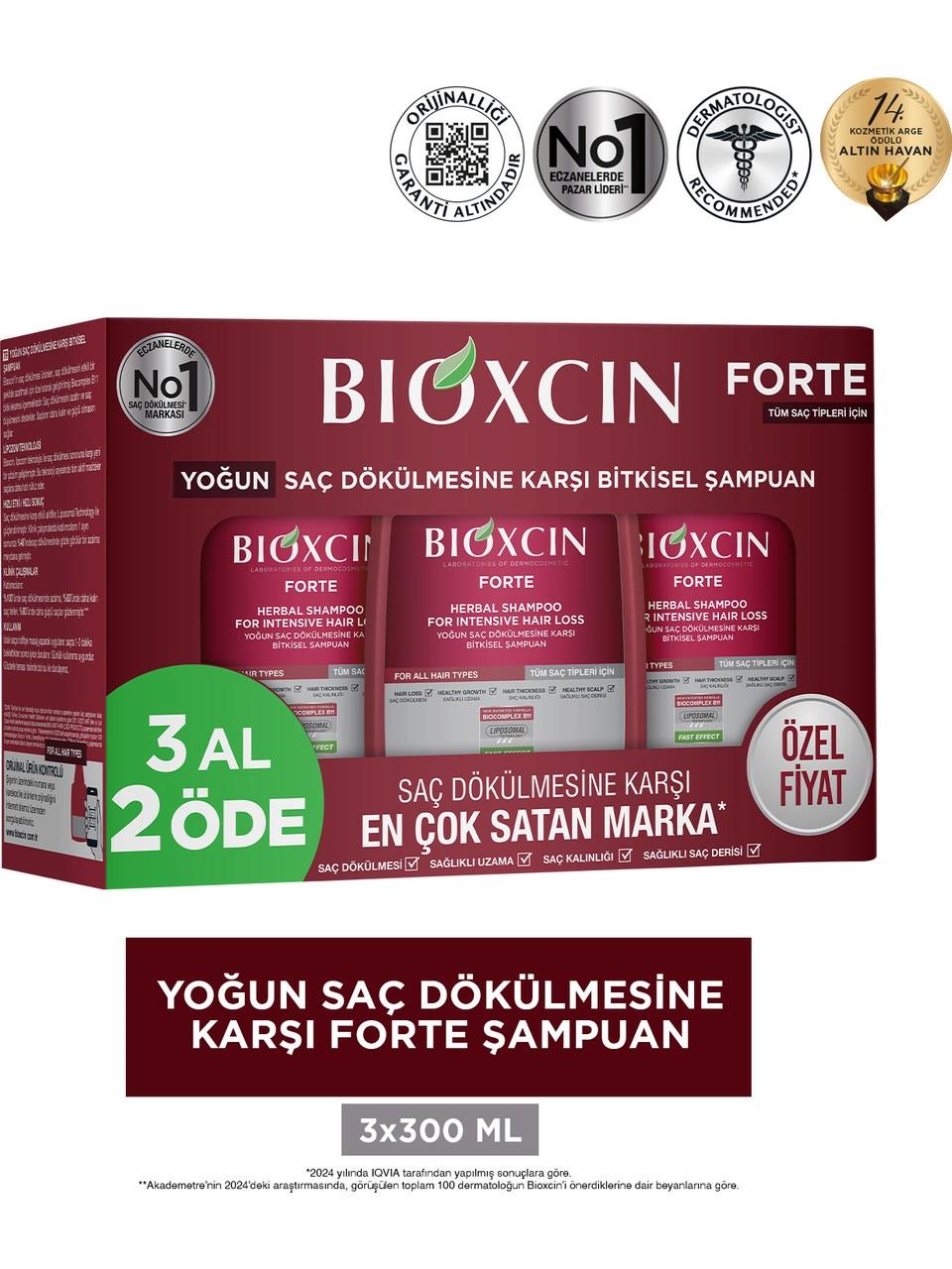 BIOXCIN FORTE 3AL 2 ÖDE ŞAMPUAN TÜM SAÇLAR İÇİN UYGUN
