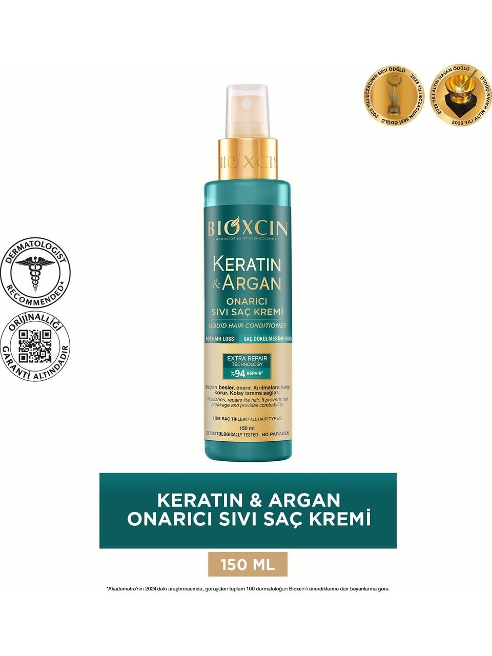 BIOXCIN KERATİN ARGAN ONARICI SIVI SAÇ KREMİ 150ML