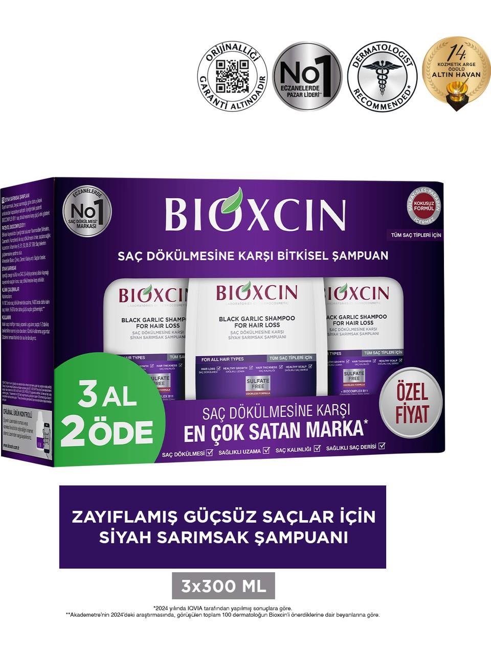 BIOXCIN SİYAH SARMISAK ŞAMPUAN 3AL 2 ÖDE