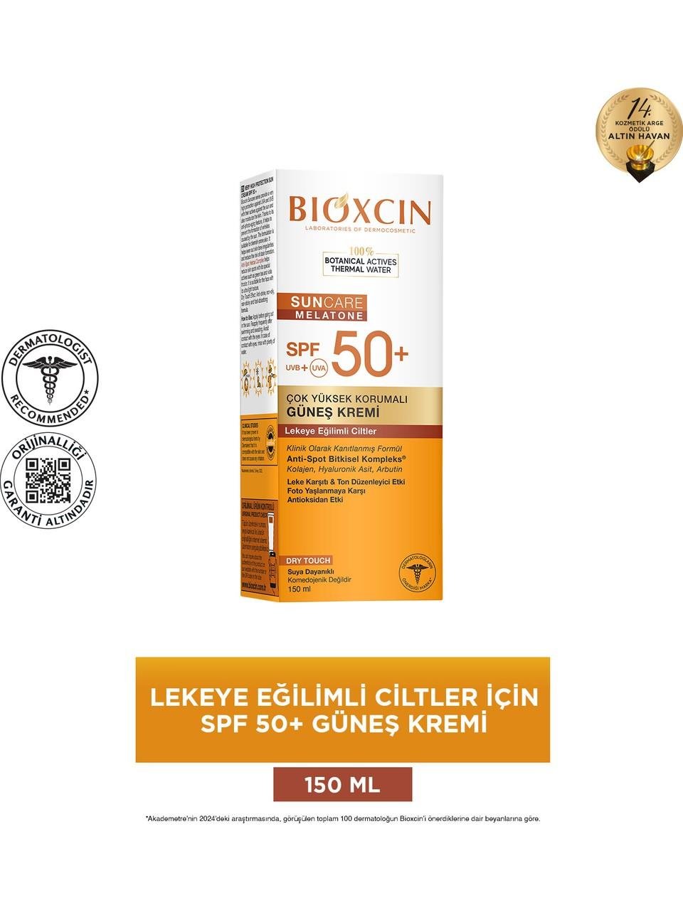 BIOXCIN SUNCARE MELATONE SPF50+ 150ML ÇOK YÜKSEK KORUMALI GÜNEŞ KREMİ
