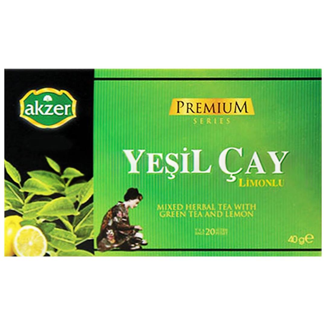 Akzer Limonlu Yeşil Çay 20'li Süzen Poşet