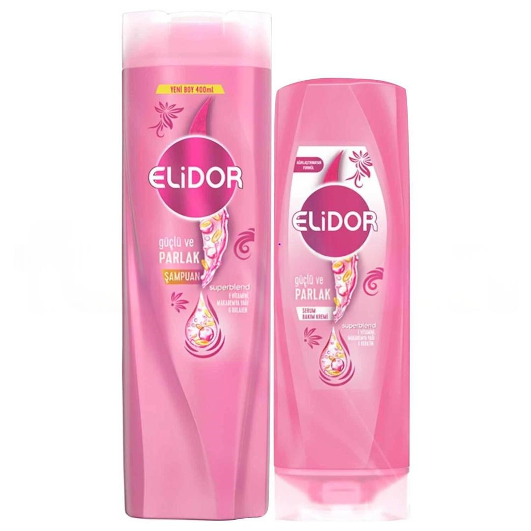 Elidor Superblend Saç Bakım Şampuanı Güçlü ve Parlak 400 ml + Serum Bakım Kremi 200 ml
