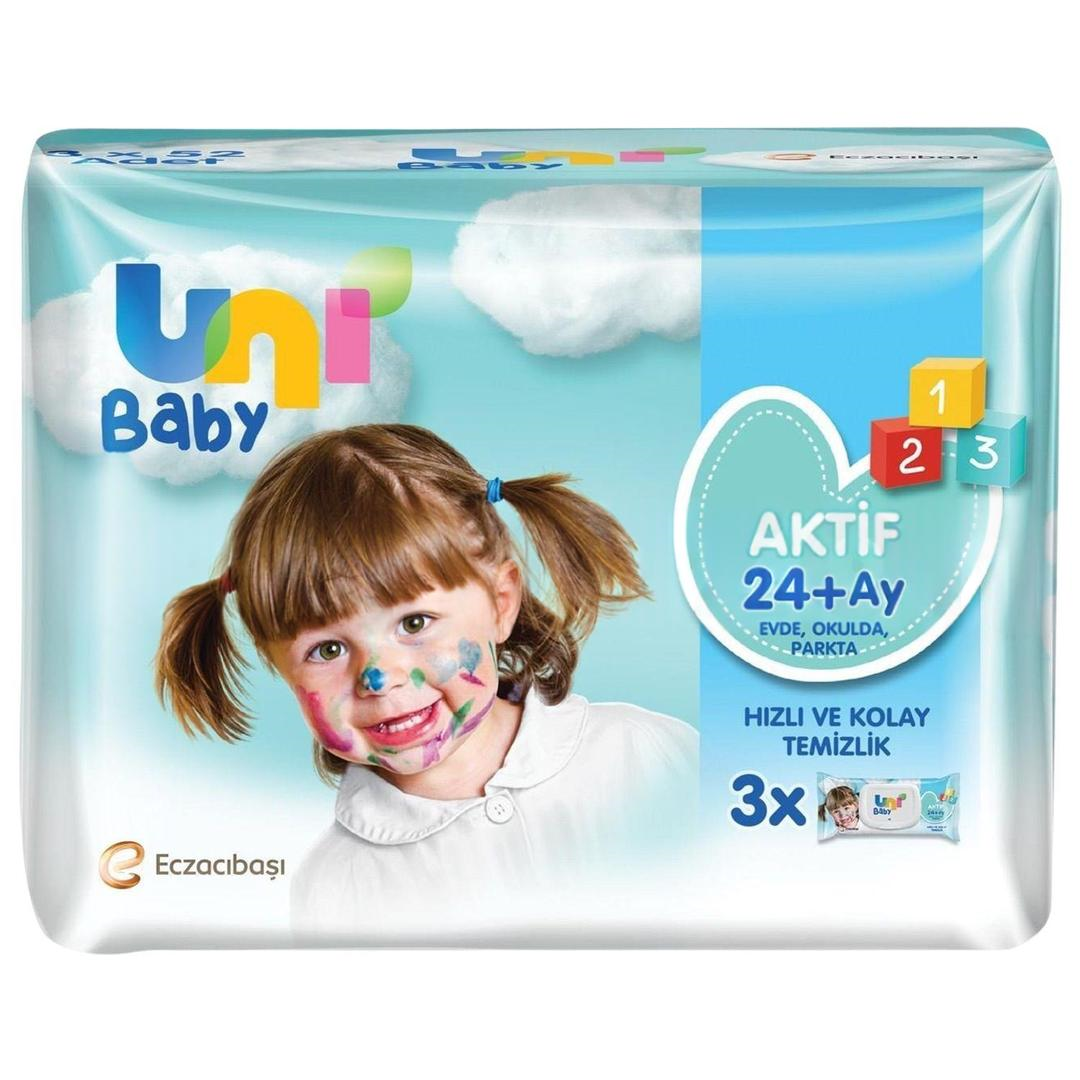 Uni Baby Aktif 24+ Ay Islak Mendil 52 Yaprak 3 Adet