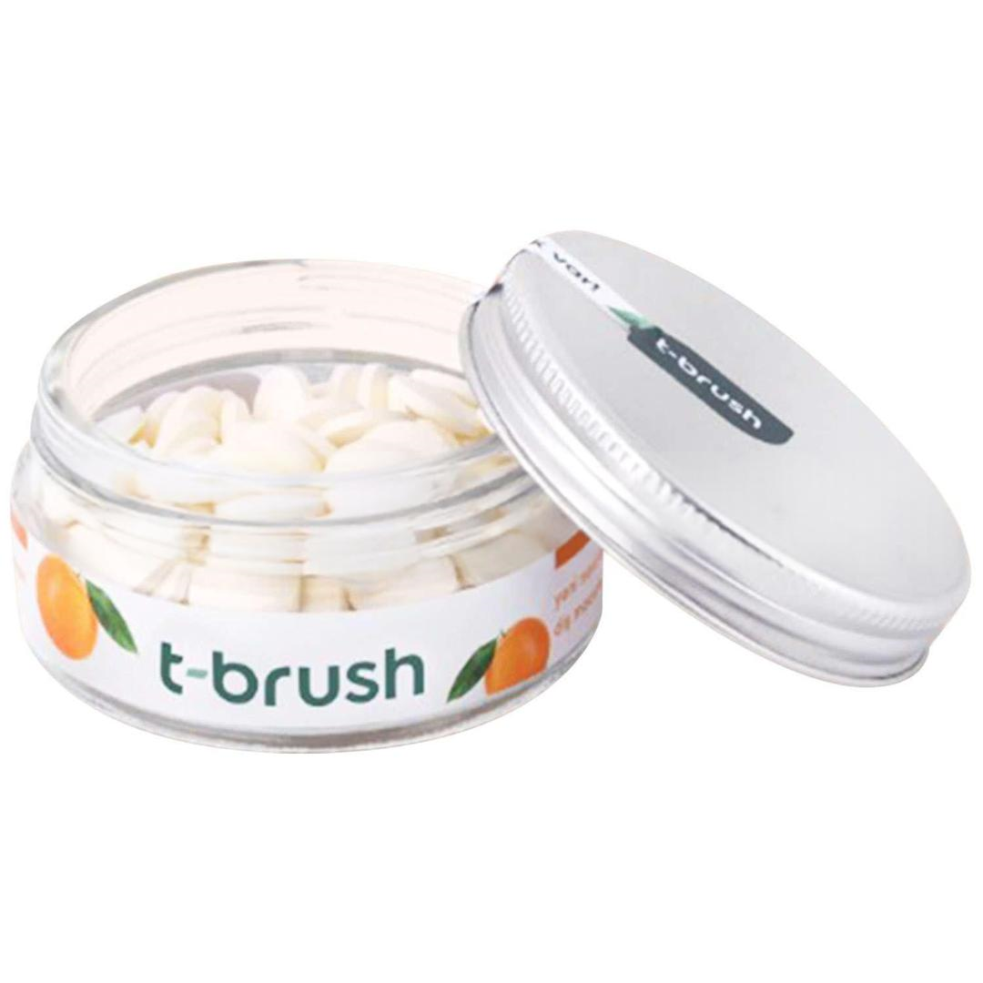 T-Brush Efervesan Diş Macunu Tableti 90 Adet Florürsüz Portakal Aromalı