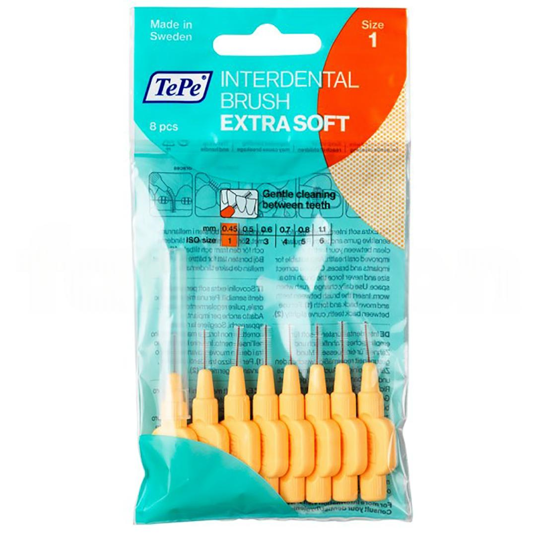 Tepe Extra Soft Arayüz Fırçası 0,45 mm 8'li Paket - Sarı