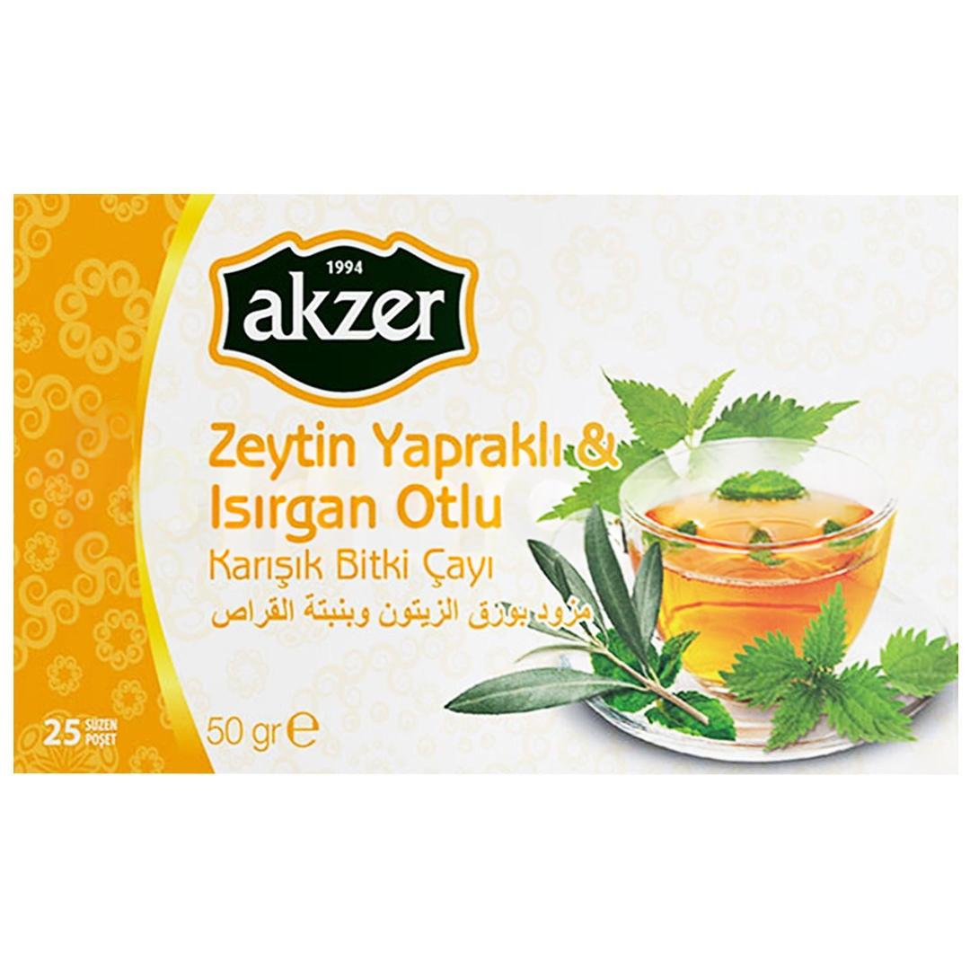 Akzer Zeytin Yapraklı ve Isırgan Otlu Çay 25'li Süzen Poşet
