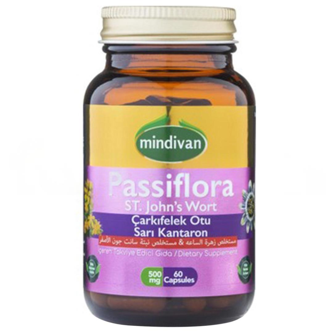 Mindivan Passiflora Çarkıfelek Otu Sarı Kantaron 500 mg 60 Kapsül