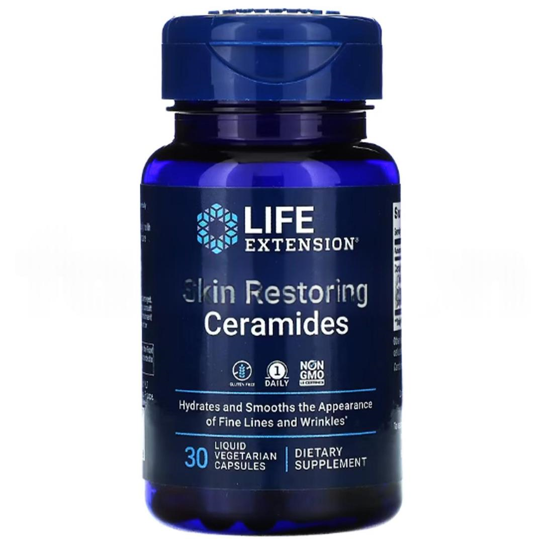 Life Extension Skin Restoring Ceramides 30 Liquid Vegetarian Capsules - İthal