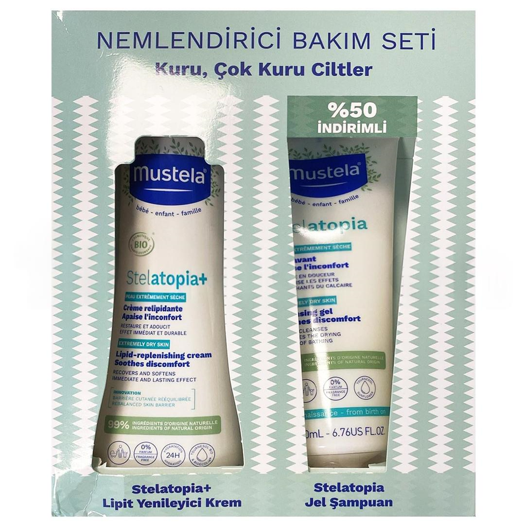 Mustela Kofre - Lipit Yenileyici Krem Pompalı Şişe 300 ml + Stelatopia Şampuan 200 ml %50 İndirimli
